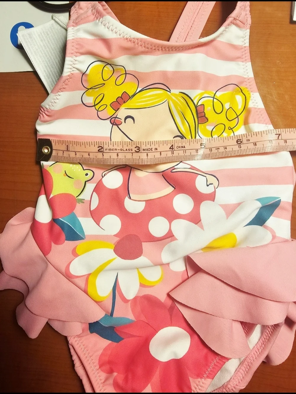 Mayoral Pink Floral Ruffle One-Piece Swimsuit 0-3m  Girl
